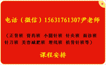 面诊班/针刀班/正骨班/膏药班/小圆针班/线雕班